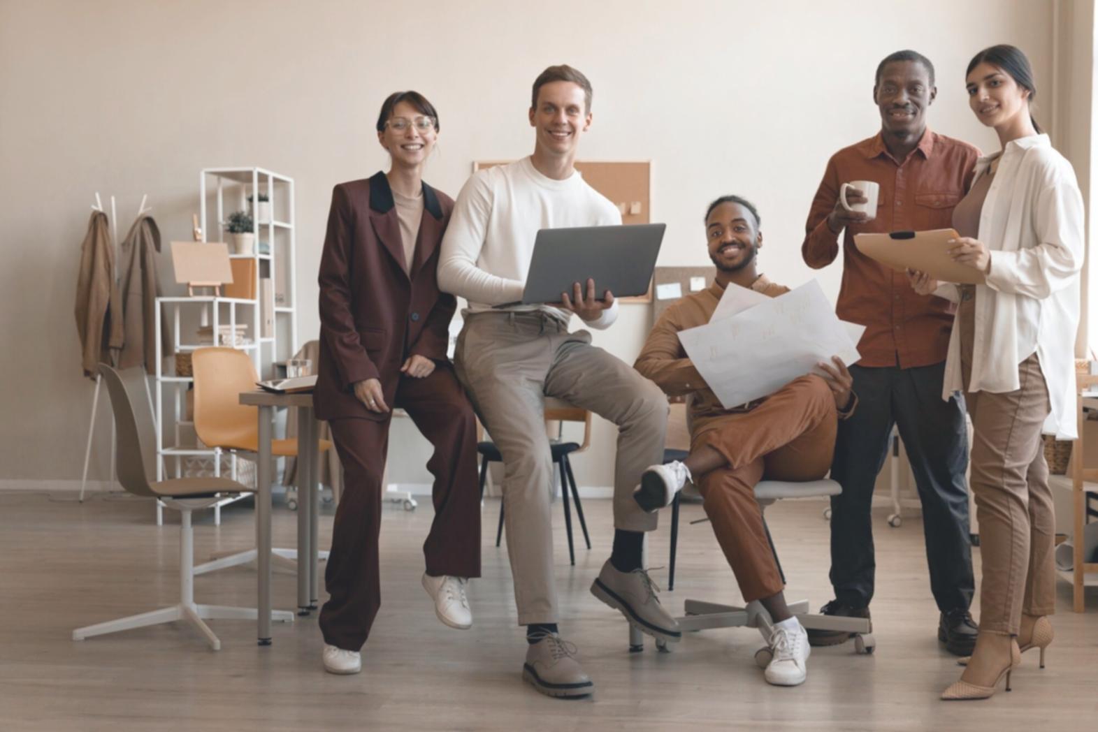 Students analyzing color relationships in digital interface mockups